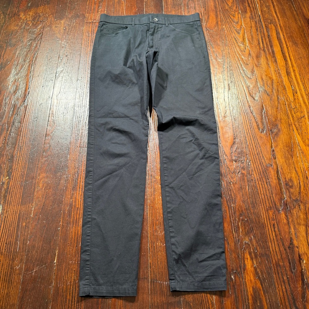 Greyson Pants Mens 32x32 Black Montauk Trousers Slim Straight Stretch Golf Chino